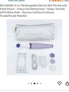 NWT Bellasonic Rechargeable Electric Nail File Kit